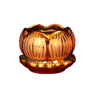 沙金陶瓷蜡烛台座佛灯灯盏酥油灯底座家用烛台莲花灯长明灯座供灯