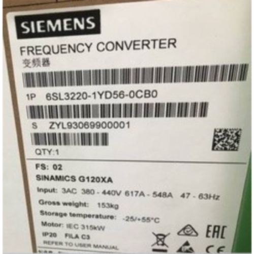 议价-6SL32201YD560CB0351KW西门子G120XA风机泵专用变频器现货