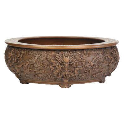 铜聚德纯紫铜纯铜聚宝盆摆件