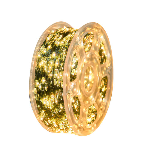 圣诞树灯串绿线铜丝灯装饰满天星户外防水圣诞节日led鞭炮灯彩灯