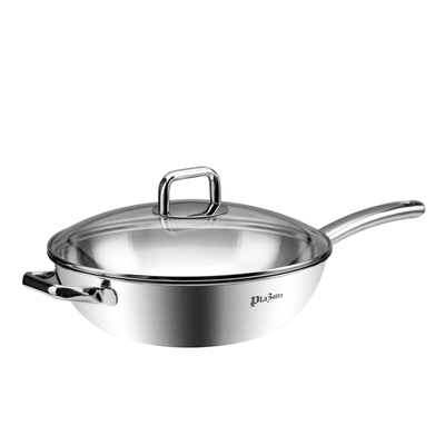 plazotta304不锈钢28cm炒菜锅