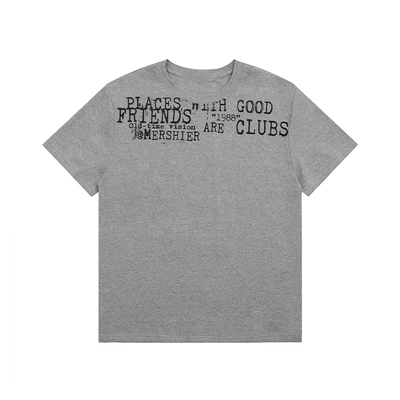 【F383】字母印花正肩短袖