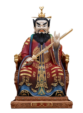 纯铜热着色张天师佛堂供奉摆件