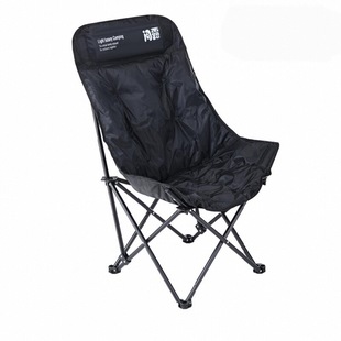 问露加棉高背椅折叠躺椅野餐椅露营月亮椅秋冬便携户外休闲椅