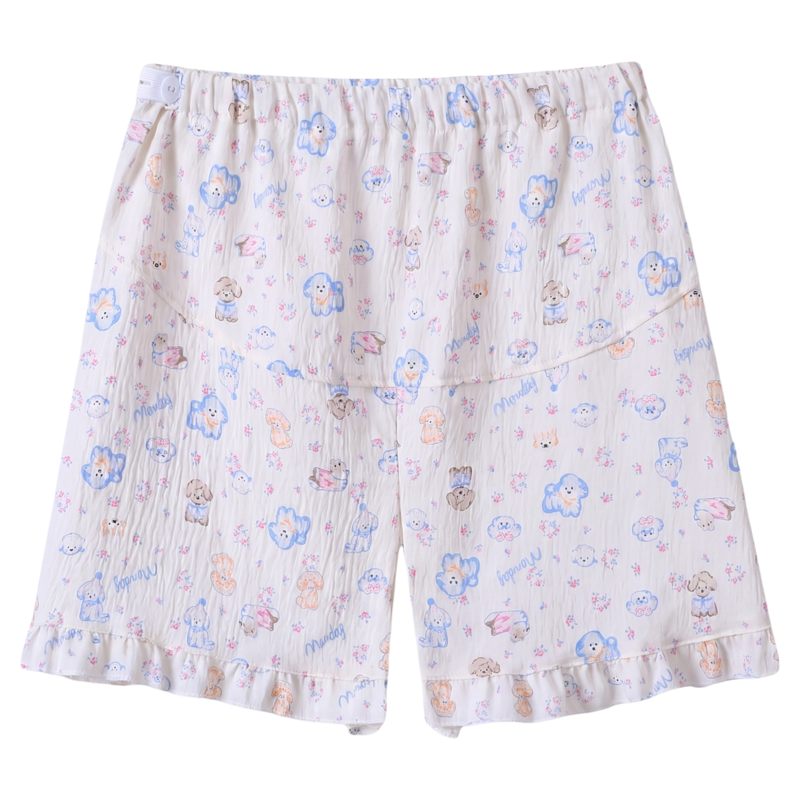 孕妇托腹睡裤夏季绉布棉纱家居服