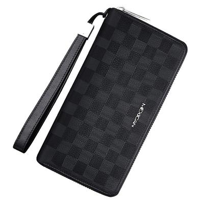 长款钱包稻草人轻奢真皮男士