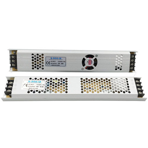 led长条超薄电源12v33a静音300W拉布灯箱电源24v内置变压器400w