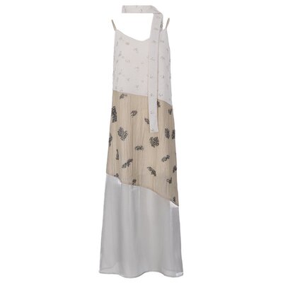 BLANCORE钉珠面料拼接吊带连衣裙