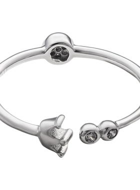 星星女925纯银秀气戒指活口指环