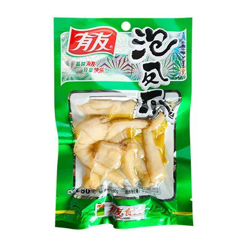 有友泡凤爪山椒酸菜椒香味80g鸡肉零食