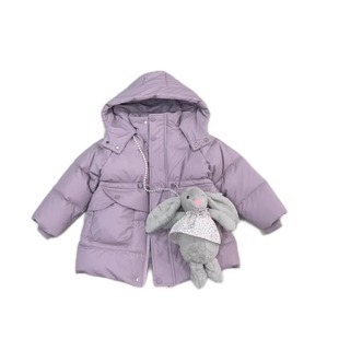 免洗加厚加绒女童棉服外套冬季送布偶玩具连帽小女孩保暖棉衣儿童