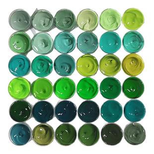 温莎牛顿数字油画青色绿色系丙烯颜料小盒分装防水防晒墙绘无甲醛