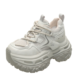 配阔腿裤10cm小个子内增高老爹鞋女鞋2026新款爆春夏季厚底松糕鞋