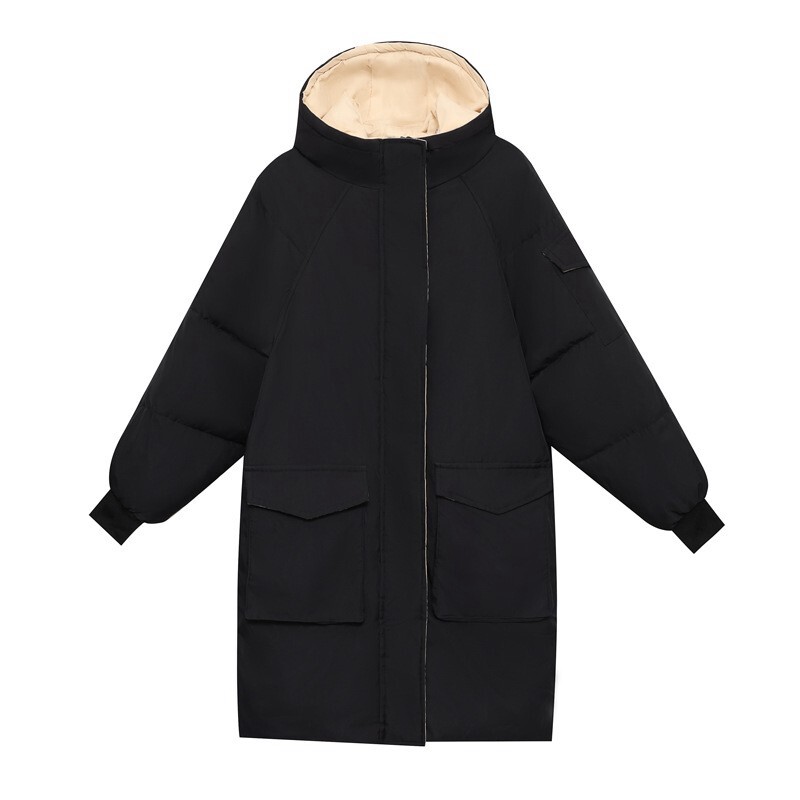 大码羽绒棉服女冬中长款保暖外套