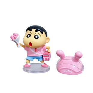 蜡笔小新送花摆件桌面客厅玄关电视柜家居好物装饰情人节女生礼物