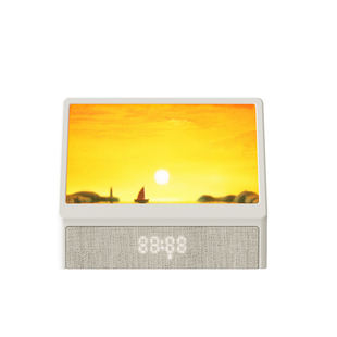 喃漫光闹钟日出自然唤醒灯床头小夜灯卧室定时助眠灯蓝牙音箱氛围