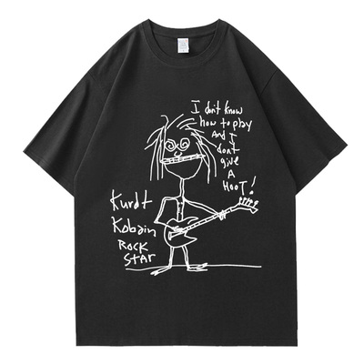 摇滚怀旧涅槃乐队Nirvana科特柯本同款男士短袖T恤潮纯棉时尚