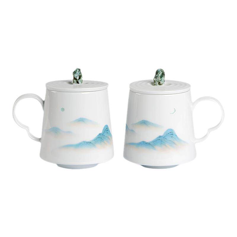 景德镇陶瓷情侣杯子高级感一对
