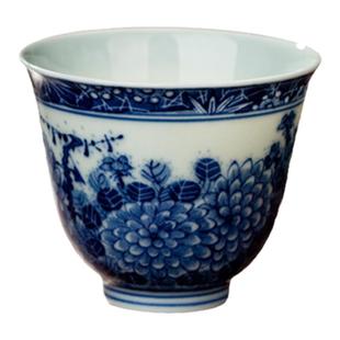 三勤堂主人杯景德镇陶瓷家用茶具手绘青花蝶恋花铃铛杯一口茶杯