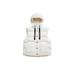 IIIVIVINIKO2025冬新款休闲时髦廓形微宽肩尼龙连帽羽绒马甲女