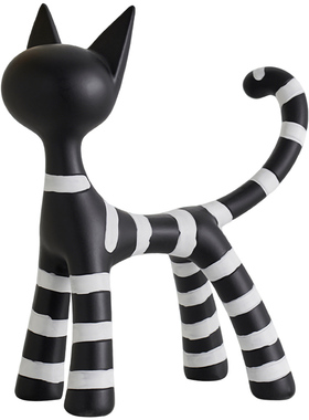 轻奢黑金设计款猫咪摆件