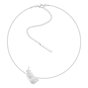 YVMIN尤目x SHUSHUTONG 翘羽毛金属细项链纯银锁骨链新年生日礼物