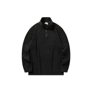 乔丹摇粒绒卫衣男2025冬季情侣户外半拉链运动内搭保暖抓绒外套男