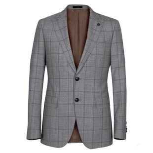 BONI/堡尼商务正装套装上装男士进口羊毛格子西服外套 AJ183081A