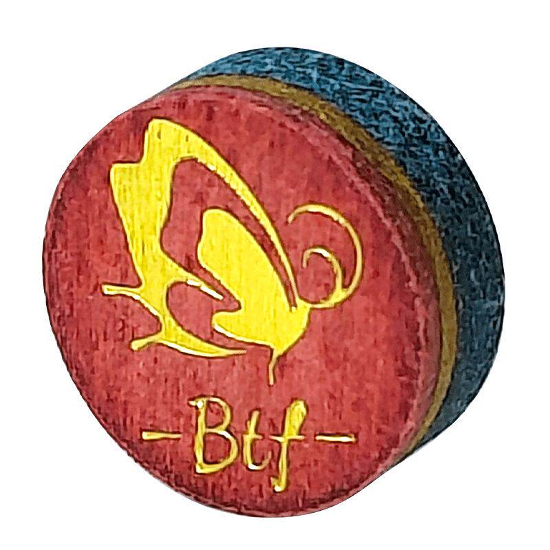 BTF蝴蝶皮头台球杆皮头高端小头杆台球桌球斯诺克彩虹皮头用品