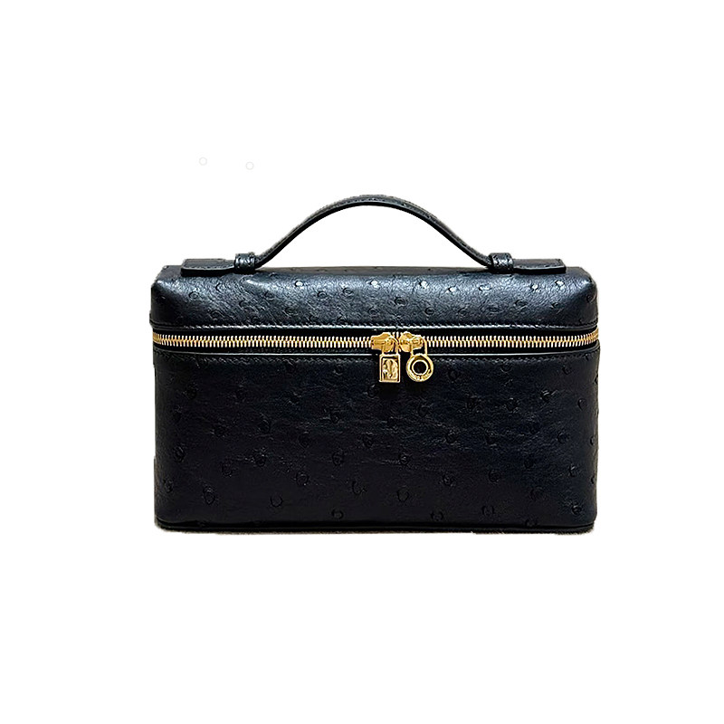 lp19饭盒包鸵鸟纹小方包女2025新款旅游单肩包潮流真皮盒子包简约