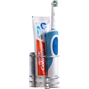 免打孔电动牙刷架牙膏置物架 304不锈钢卫生间简约壁挂式剃须刀架