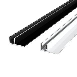 铝合金f型玻璃卡槽卫生间隔断铝型材下沉式淋浴房预埋件U型收边条