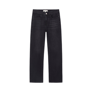 OTHERSTORE R01 黑色高腰窄版直筒牛仔裤女复古好看显瘦修身裤子