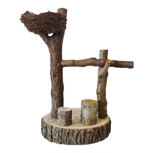 鹦鹉站架杆鸟站树枝桌面架子训鸟逗鸟秋千玩具虎皮站台天然站杆