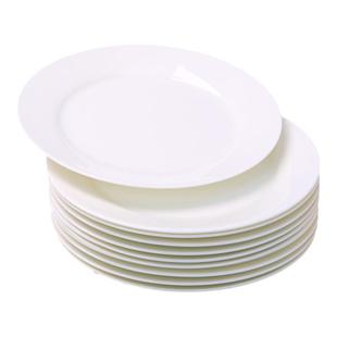 6个装景德镇纯白色盘子8寸西餐盘平盘碟圆盘子浅菜盘子浅盘骨瓷