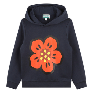 KENZO KIDS童装春秋儿童BOKE海棠花经典休闲连帽卫衣K60736