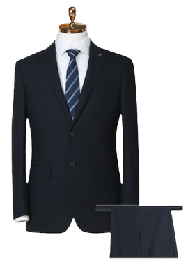 虎豹男士藏青套装西服工作服西裤