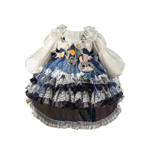 洛丽塔公主裙女童秋冬季朱迪兔子警官儿童衣服cos女孩巨好看裙子