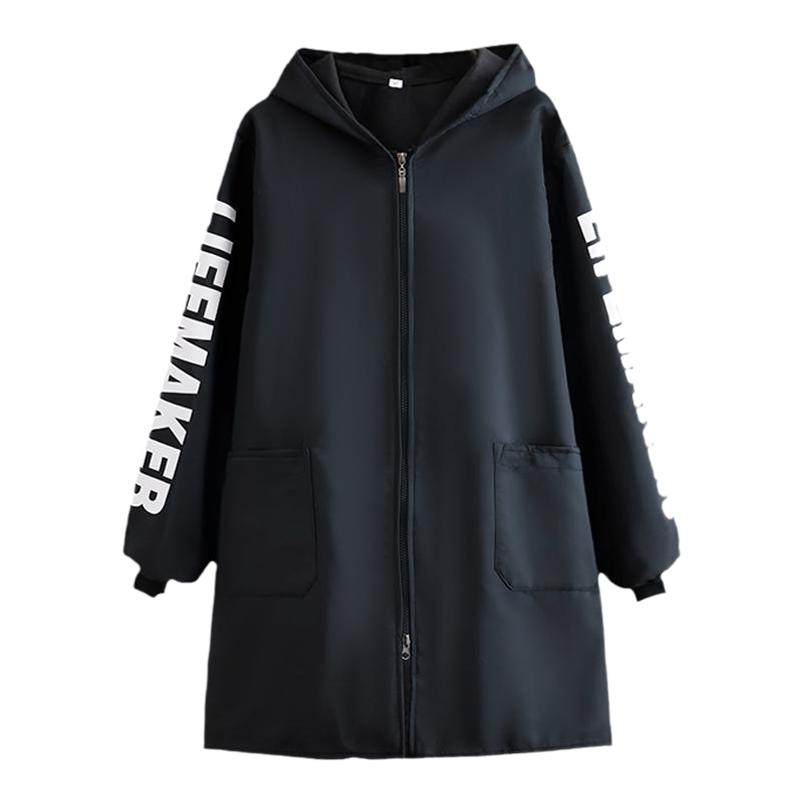 新款外穿工作服时尚加绒长袖围裙家用厨房防污防寒加厚罩衣女外套