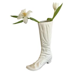 Click一双白色靴子陶瓷创意时髦花瓶摆件 家居装饰小众设计买手店