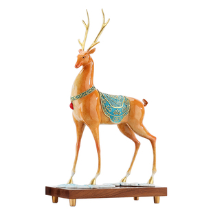 黄铜鹿摆件《青云直上鹿》家居客厅办公室装饰品开业领导朋友礼品