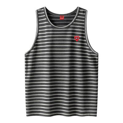 查尔斯桃心 2025年夏季新款条纹圆领无袖背心男女同款休闲运动