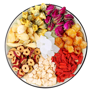 人参八宝红枣桂圆美容养颜养生补枸杞宫寒气血五宝玫瑰茶熬夜男女