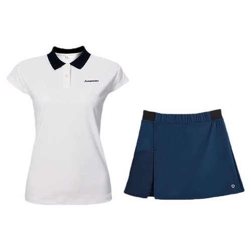 kawasaki/川崎羽毛球服女新款专业运动polo衫休闲显瘦小飞袖T恤