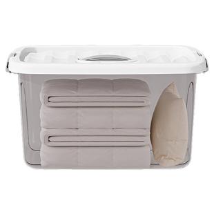 手提透明收纳箱家用玩具零食储物箱塑料收纳盒工具杂物整理后备箱