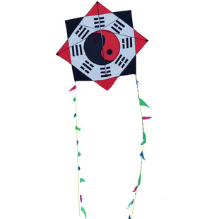 正品太极八卦风筝追风者大型成人伞布树脂杆抗大风飘尾线轮套餐