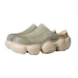 全真皮6cm增高博肯鞋男款无后跟男鞋2025夏季新款包头拖鞋穆勒鞋