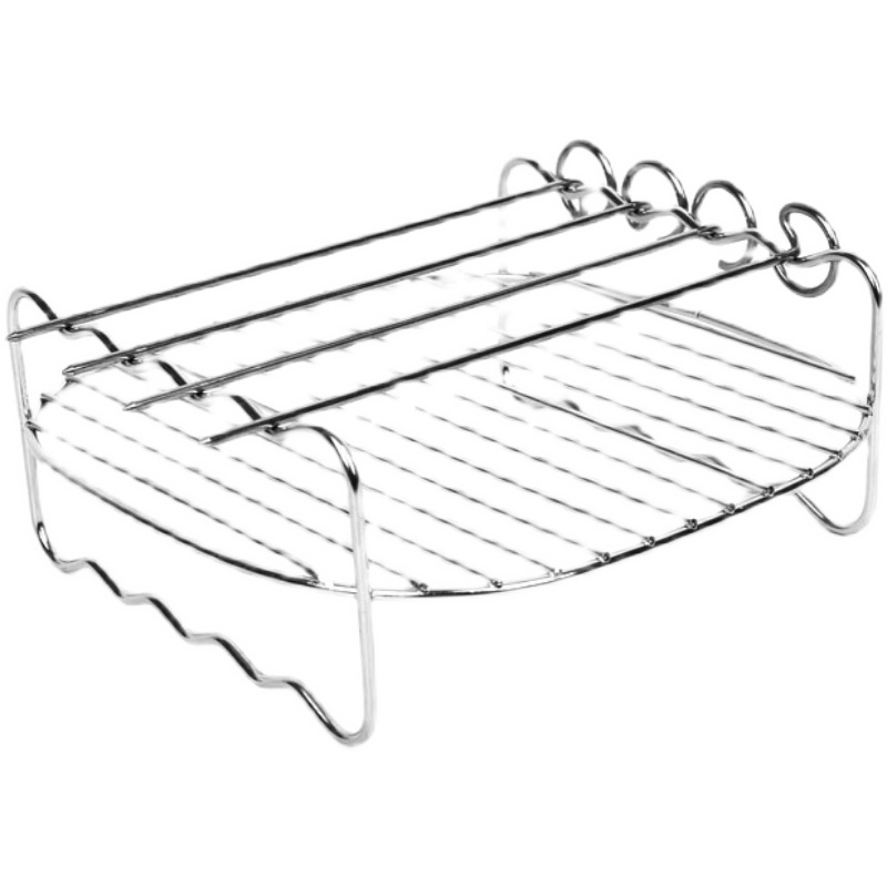 利值空气炸锅配件加厚304不锈钢双层烤架蒸架土司架锅内支架套装