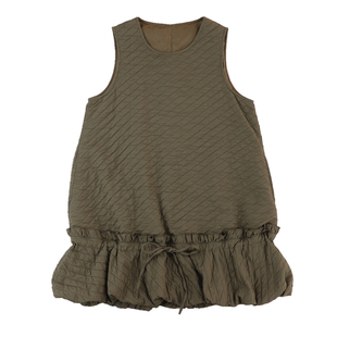 精分 褶皱暗涌 肌理感斜纹夹棉打底蓬蓬连衣裙背心收腰花苞裙