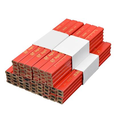 大个子粗芯扁头红蓝黑色木工铅笔